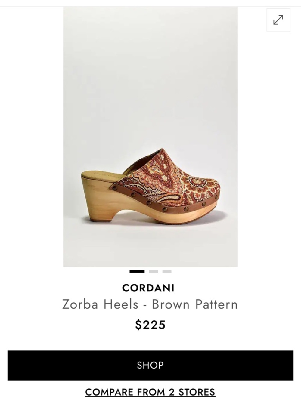 Cordani Five Worlds Zorba Heels Wooden Clog